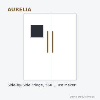 Aurelia Side-by-Side Fridge, 560 L, Ice Maker